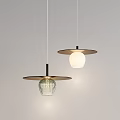 Modern Two Pendant Lights With Glass Shade And Black Metal Frame For Interior Decor