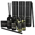 Luxury Apotheca Parfum Collection With Elegant Black Glass Bottles And Reed Diffusers