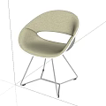 Modern Light Colored Fabric Accent Chair With Sleek Metal Legs Design
