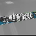 Urban Planning Sand Table With High Rise Buildings River Roads Green Spaces And Bridge