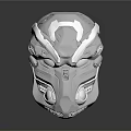 Futuristic Tactical Helmet Design with Mechanical Details for Sci Fi Apparel