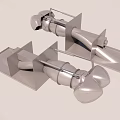 Stainless Steel Mechanical Component With Base Handle And Curved Parts