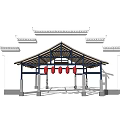 New Chinese-style Gate Entrance 3d model