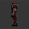 Powerful Red And Silver Mech Warrior With Complex Mechanical Structure In Standing Pose 3d model