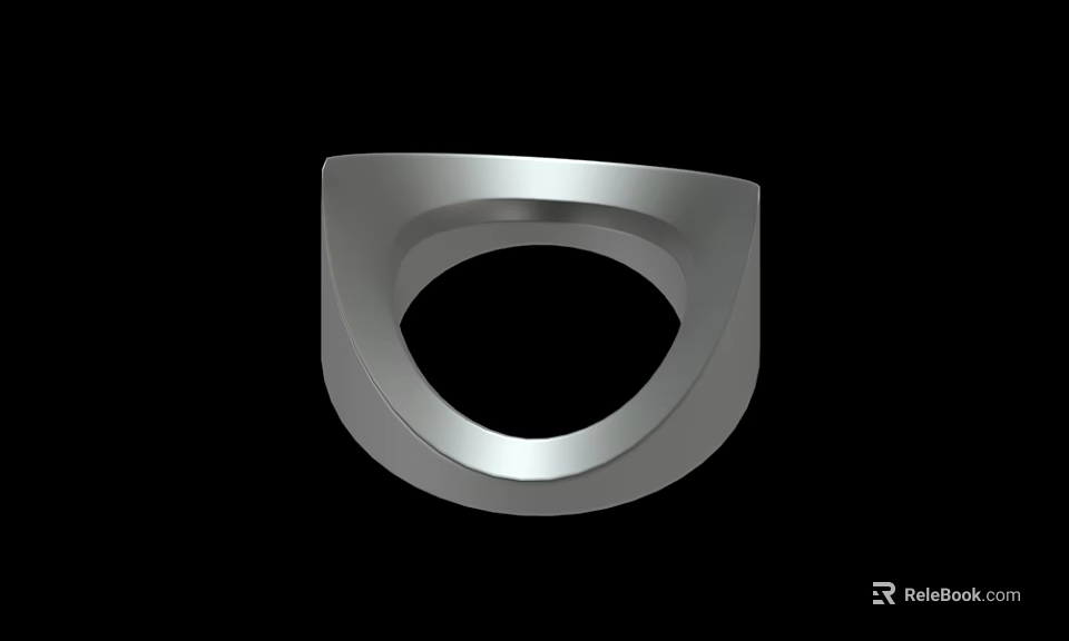 Sleek Silver Metal Ring Shaped Mechanical Component With Smooth Surface Design 3d model 