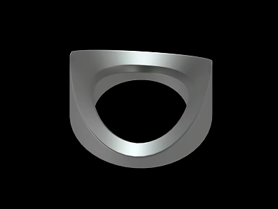 Sleek Silver Metal Ring Shaped Mechanical Component With Smooth Surface Design 3d model