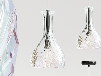 Modern chandelier glass small chandelier 3d model