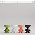 Decorative Human Shaped Round Tables With Multiple Vibrant Colors For Home Decor