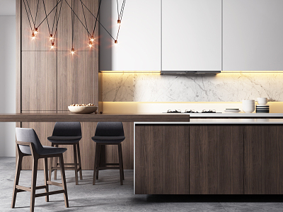 Modern Cabinet Kitchen Bar and Chair model