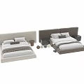 Modern Double Bed Designs With Upholstered Headboard Nightstand And Color Options