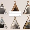 Stylish Teepee Tents With Assorted Designs Colorful Patterns Decorative Trims And Cozy Interiors