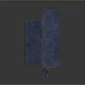 Blue Metal Control Cabinet With Open Door Black Modules Colored Buttons And Paper Sticker