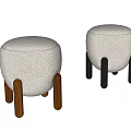 Shoe Changing Stool Dressing Table Stool Sofa Stool 3d model