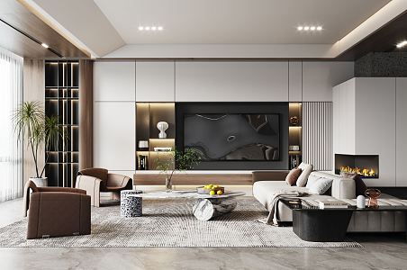 modern living room 3d model