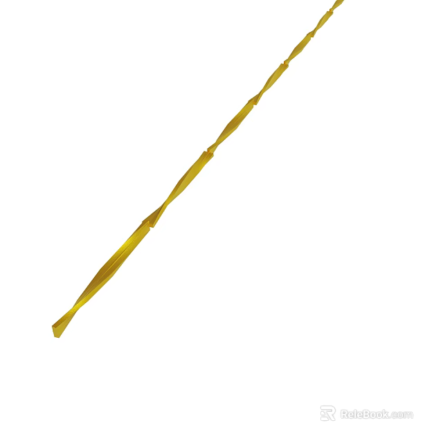 Yellow Twisted Long Decorative Rope Strip Craft Material For DIY Projects 3d model 