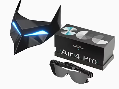 Air 4 Pro Smart Glasses With Sleek Black Design And Packaging Box 3d model