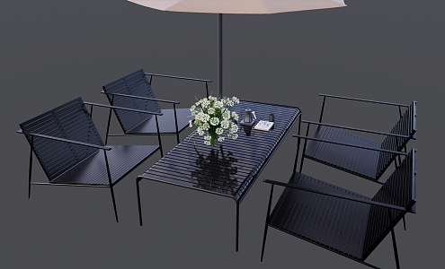 Modern exhibition area outdoor tables and chairs outdoor leisure tables and chairs outdoor dining tables and chairs wrought iron leisure tables and chairs 3d model