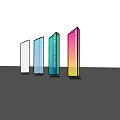 Modern Vertical Digital Signage Displays With Color Gradient Screens And Stand Base