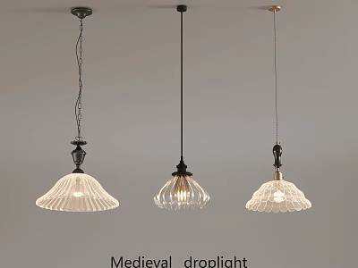 Medieval Droplight Lighting Fixture With Classic Glass Design And Vintage Style 3d model
