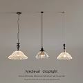Medieval Droplight Lighting Fixture With Classic Glass Design And Vintage Style