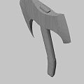 Traditional Ornate Axe With Silver Head Decorative Patterns Wooden Handle And Red Grip