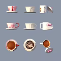 Stylish Coffee Cups With Various Designs For Beverage Serving And Enjoyment