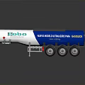 Globo Modern Fuel Tanker Trailer With Blue And White Color And Multiple Wheels