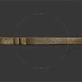 Antique Wooden Astrolabe With Decorative Motifs And Engraved Scales On Handle