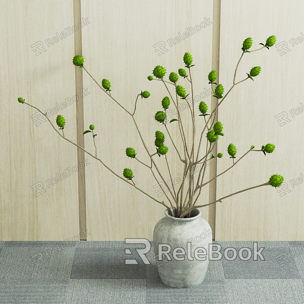 Modern potted green plant model