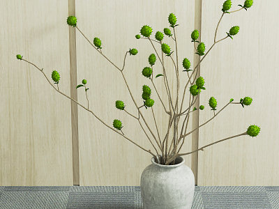 Modern potted green plant model