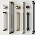 Modern door handle metal door handle door handle combination 3d model