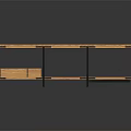 Modern Wooden Workbench With Metal Frame And Tiered Storage Shelf Design