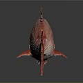 Red Fish With Shiny Scales And Fins On Dark Reflective Background