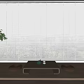 Blinds venetian blinds seat cushion coffee table green plants 3d model