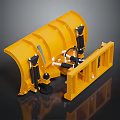 Yellow Snow Plow With Heavy Duty Steel Blade And Mounting Frame Structure