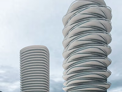 modern office building high-rise office building 3d model