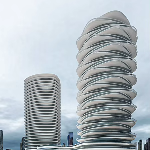 modern office building high-rise office building 3d model