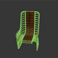 Modern Unique Chair With Wooden Backrest And Sleek Metal Frame Design