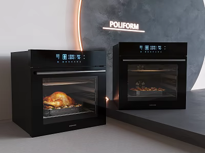Intelligent embedded oven steaming and baking integrated kitchen appliances 3d model