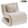 Light Beige Fabric Leisure Chair With Modern Minimalist Design And Accent Pillow