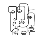 Abstract Line Art Wall Decor With Face Patterns For Modern Home Interior