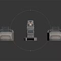 Industrial Mechanical Components In Grey Black With Structured Surfaces And Interfaces