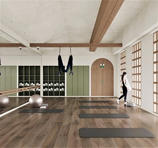 Quiet Yoga Room Yoga Sitting and Sitting Fitness Beauty 3d model