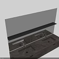 Modern Bathroom Double Sink Vanity With Marble Countertop And Cabinet Storage