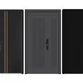 Modern Security Doors Featuring Vertical Stripes And Door Lock Designs 3d model