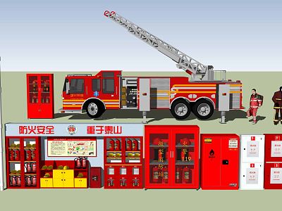 Modern fire fighting equipment model