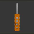 Orange Black Combination Lock With Metal Shackle Three Number Dials Showing 8 0 2