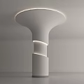 Modern White Interior Column With Illuminated Top Ring And Spiral Light Strip 3d model