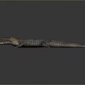 Realistic Crocodile With Open Mouth And Detailed Skin On Dark Background