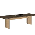 Light Wood Modern Conference Table With Tablet And Pen On Surface 3d model